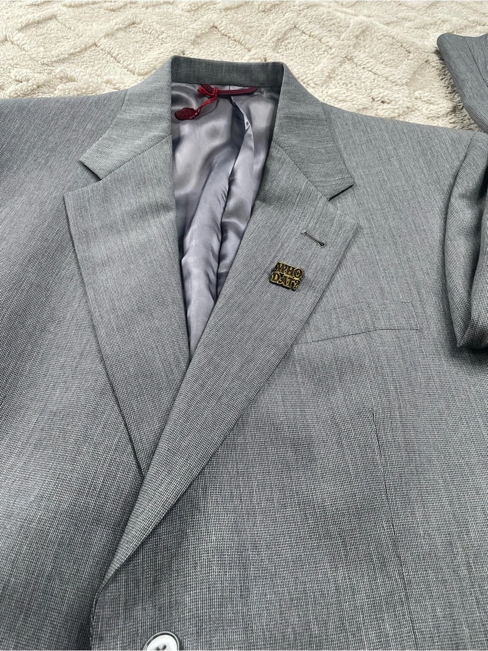 Hart Schaffner Marx Gray/Black Two-Button Sport Coat Size 42 L Business